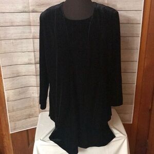 Elegant Black Velvet Cardigan